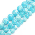 Natural Turquoises Howlite Stone Sediment Jaspers Round Loose DIY Beads for Jewelry Making Christmas Gift Bracelets 15'' 4-12mm