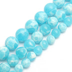 Natural Turquoises Howlite Stone Sediment Jaspers Round Loose DIY Beads for Jewelry Making Christmas Gift Bracelets 15'' 4-12mm