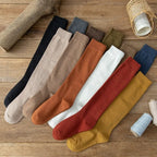 Long Socks Women Stockings Organic Cotton Solid Warm Thigh High Ladies Girls Street Fashion Young Casual Knee Socks Harajuku