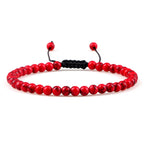 Adjustable Mini Natural Stone Lava Tiger Eye Beaded Bracelets & Bangle for Women Men Chakra Beads Braided Bracelet Charm Jewelry