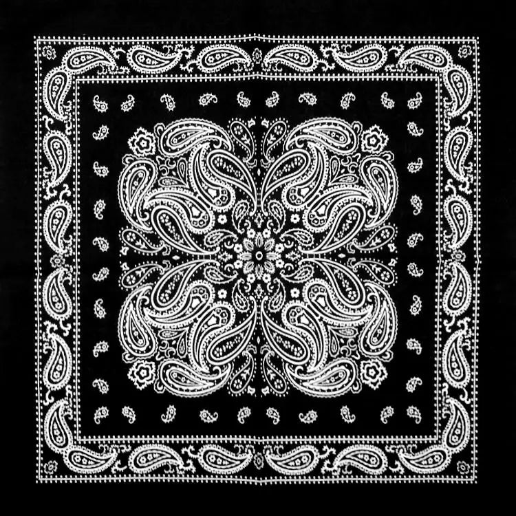 New Design Fashion Hip Hop Cotton Bandana Square Cashew Scarf Headband Tie Dye Black Red Paisley Gifts For Women/Men/Boys/Girls