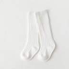 New Fashion Solid Baby Boys Girls Knee High Long Socks Cotton Breathable Stripe Soft Kids Sock Children School Uniform Socks