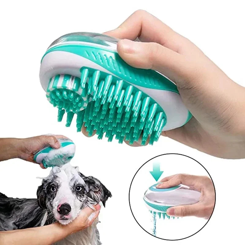 Pet Dog Cat Bath Brush 2-in-1 Pet SPA Massage Comb Soft Silicone Pet Shower Hair Grooming Cmob Dog Cleaning Tool Pet Supplies - WTN Essentials 