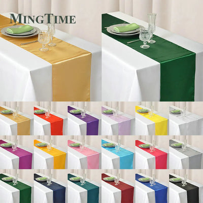 Satin Table Runner 30cm X 275cm Wedding Party Supply Christmas Home Modern Coffee Dining Luxury Table Decoration 12" X 108"