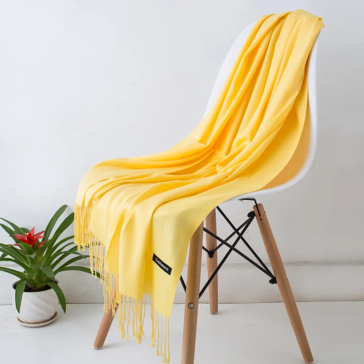 Desgine Brand Solid Women Cashmere Scarf Autumn Winter Warm Shawls Wraps 2024Men's Pashmina Tassels Scarves Female Foulard Mujer