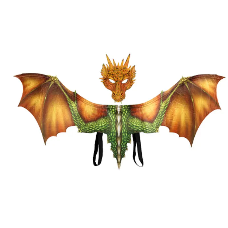 Adult Halloween Decoration Carnival Party Animal Costume Dragon Cosplay Masquerade Face Mask and Wings