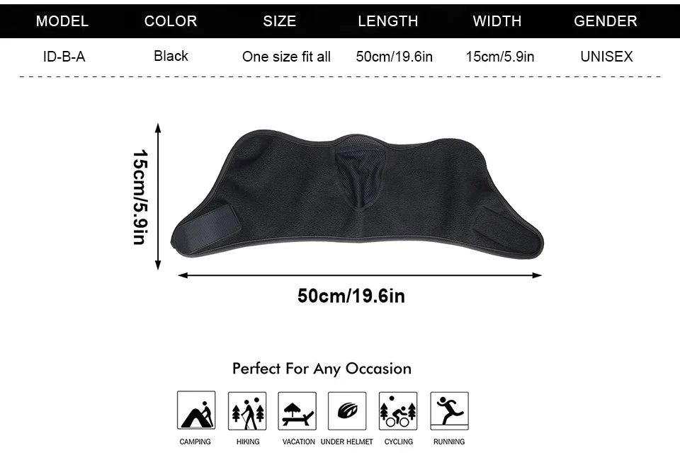 Outdoor face mask, cycling antifreeze head cover, winter skiing face protection, warm ear mask, fleece windproof face mask