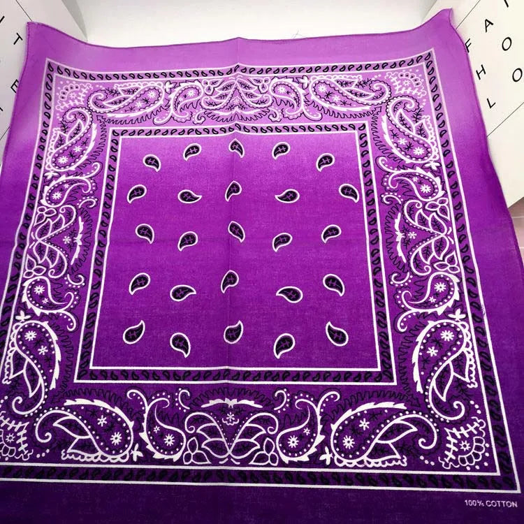 New Design Fashion Hip Hop Cotton Bandana Square Cashew Scarf Headband Tie Dye Black Red Paisley Gifts For Women/Men/Boys/Girls