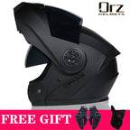 Latest DOT Approved Safety Modular Flip Motorcycle Helmet Voyage Racing Dual Lens Helmet Interior Visor Orz-161