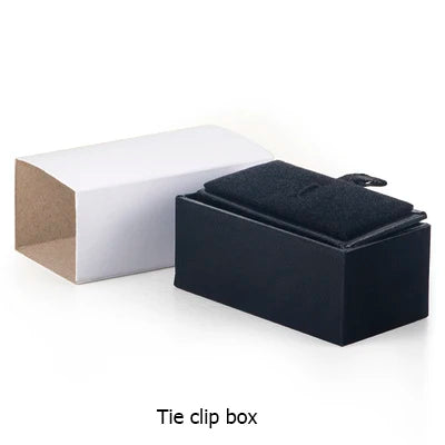 Men Cufflinks Storage Box Black Faux Leather Case Brooch Lapel Pin Hair Pins Gift Packaging Box Tie Tack Tie Clip Collection Box