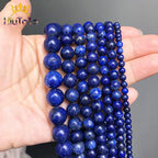 Natural Stone Beads Lapis Lazuli Round Loose Stone Beads For Jewelry Making DIY Bracelet Earrings Accessories 15'' 4/6/8/10/12mm