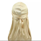 Unisex Women Men Silk Durag Turban Hat Wigs Biker Headwear Headband Hair Accessories Long Tail Straps Bandanas Silky Durags
