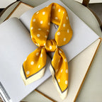 2023 Luxury Square Silk Scarf Women Luxury Polka Dot Shawls and Wraps Fashion Small Bag Scarves Hair Tie Bandanas Hijab 70*70Cm