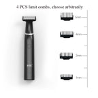 HTC Men's Electric Groin Hair Trimmer Pubic Hair Trimmer Body Grooming Clipper for Men Bikini Epilator Rechargeable Shaver Razor
