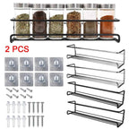 Kitchen Organizer 2 Pcs Metal Hanging Racks For Home Restaurant Wall-Mounted Seasoning Shelf Spice Jar Storage Rack Single Layer