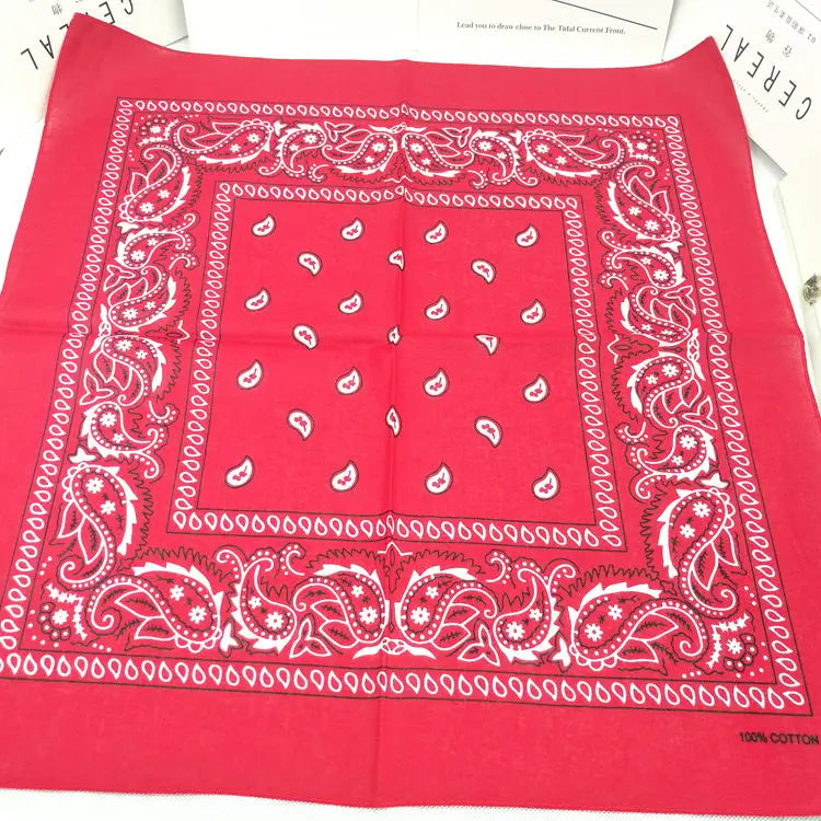 New Design Fashion Hip Hop Cotton Bandana Square Cashew Scarf Headband Tie Dye Black Red Paisley Gifts For Women/Men/Boys/Girls