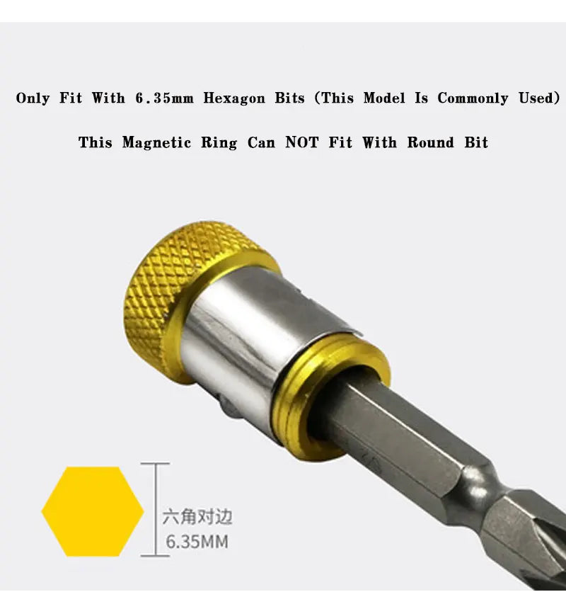 Magnetic Bit Holder Alloy Electric Magnetic Magnet Powerful Ring For 6.35mm Shank Magnetizer for Phillip Drill Bits
