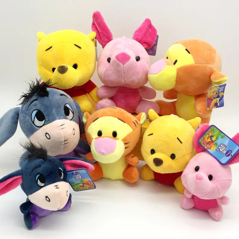 12-20cm Winnie the Pooh Bear Tiger Pig Anime Cute Cartoon Plush Dolls Toys Keychain Pendant Room decoration Kids Birthday Gift