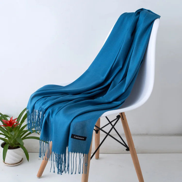 Desgine Brand Solid Women Cashmere Scarf Autumn Winter Warm Shawls Wraps 2024Men's Pashmina Tassels Scarves Female Foulard Mujer