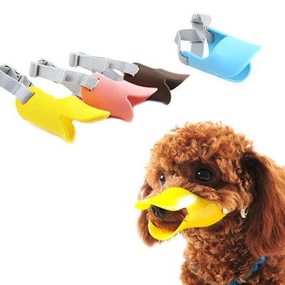 Dog Silicone Duck Muzzle Mask – Anti-Bite & Anti-Bark Adjustable Pet Muzzle