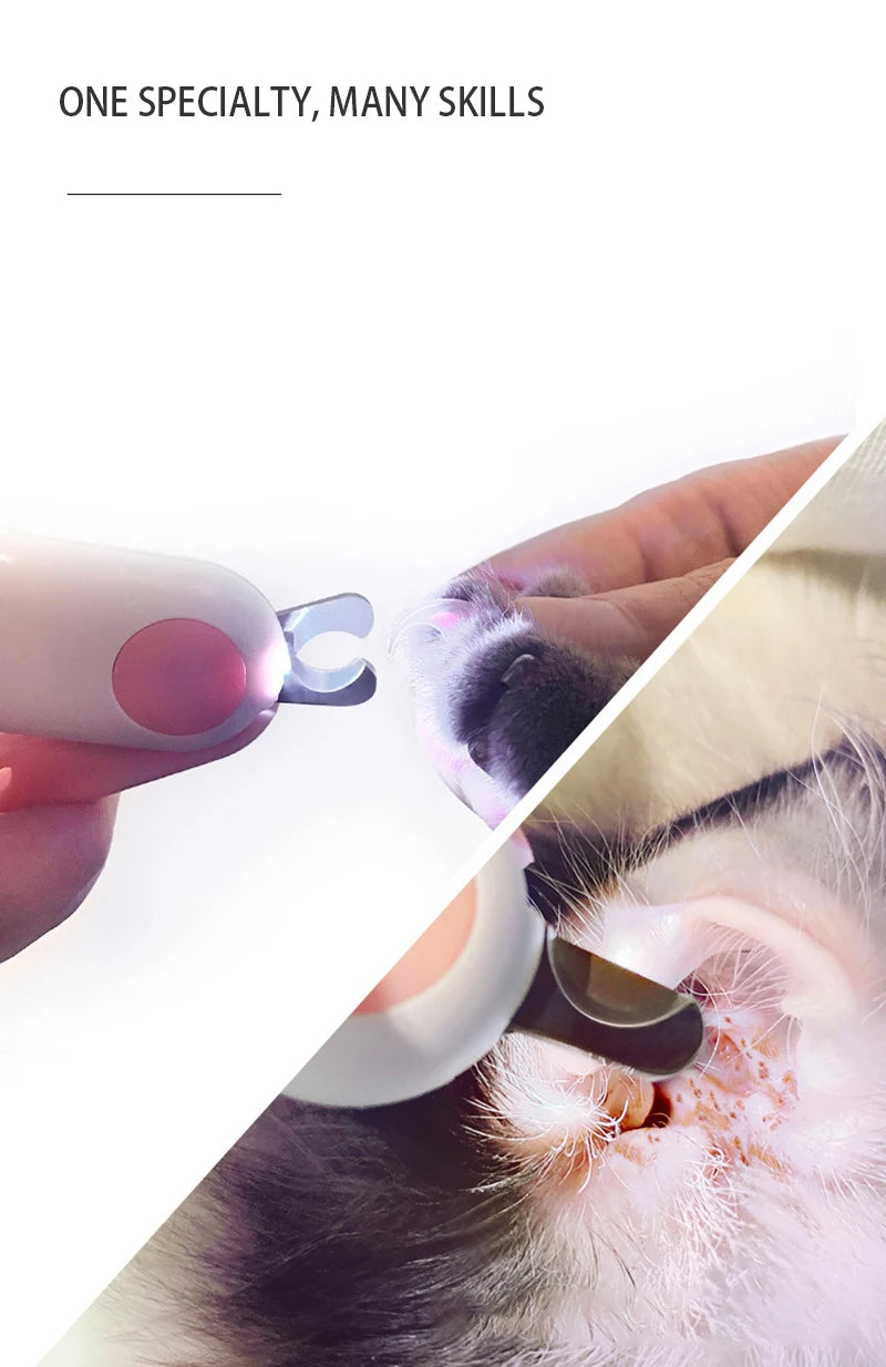 LED Pet Nail Clipper Claw Grooming Scissors for Cats Small Dogs - WTN Essentials 