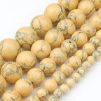 Natural Turquoises Howlite Stone Sediment Jaspers Round Loose DIY Beads for Jewelry Making Christmas Gift Bracelets 15'' 4-12mm