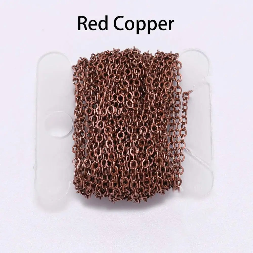 5 m/lot Gold/Bronze Plated Necklace Chain For Jewelry Making Findings DIY Necklace Chains Materials Handmade Supplies
