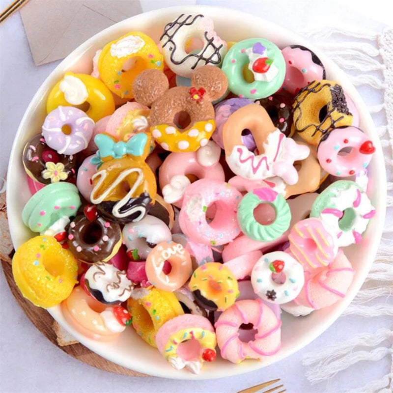 20pcs Candy Sweets Resin Flatback Slime Flat Cabochons Beads Embellishment For DIY Jewelry Findings Accessories Making Supplies