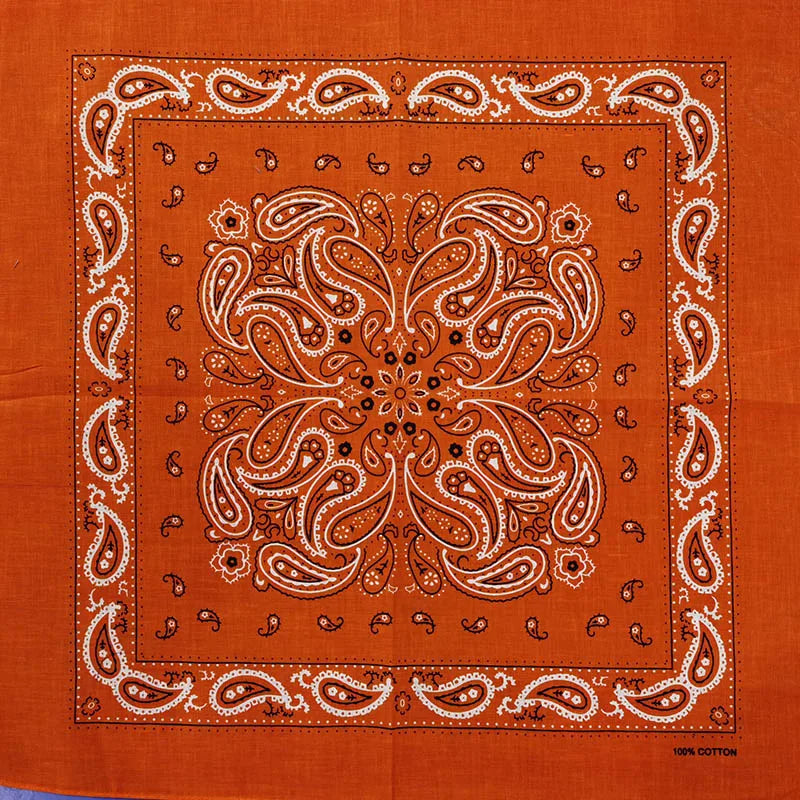 New Design Fashion Hip Hop Cotton Bandana Square Cashew Scarf Headband Tie Dye Black Red Paisley Gifts For Women/Men/Boys/Girls