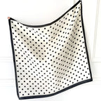 2023 Luxury Square Silk Scarf Women Luxury Polka Dot Shawls and Wraps Fashion Small Bag Scarves Hair Tie Bandanas Hijab 70*70Cm