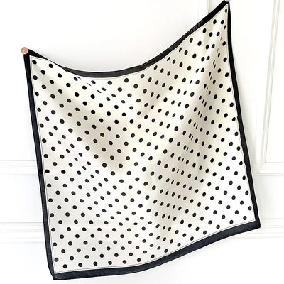 2023 Luxury Square Silk Scarf Women Luxury Polka Dot Shawls and Wraps Fashion Small Bag Scarves Hair Tie Bandanas Hijab 70*70Cm
