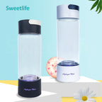 Bluevida Hydrogen Water Generator Bottle - Glass Cupbody - DuPont SPE & PEM Dual Chamber Maker Ionizer - H2 Inhalation Device