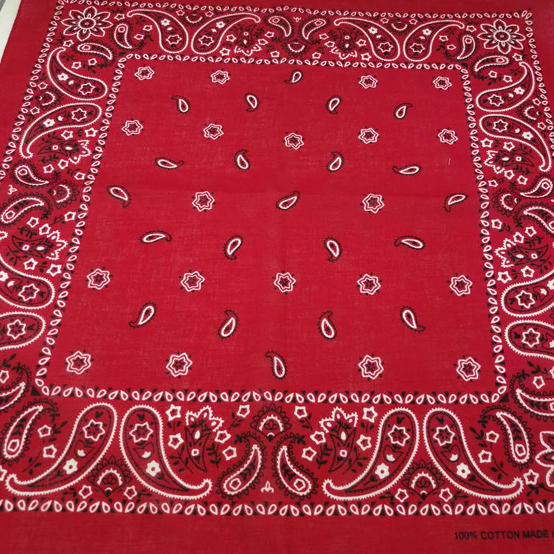 New Design Fashion Hip Hop Cotton Bandana Square Cashew Scarf Headband Tie Dye Black Red Paisley Gifts For Women/Men/Boys/Girls