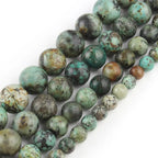 Natural Turquoises Howlite Stone Sediment Jaspers Round Loose DIY Beads for Jewelry Making Christmas Gift Bracelets 15'' 4-12mm