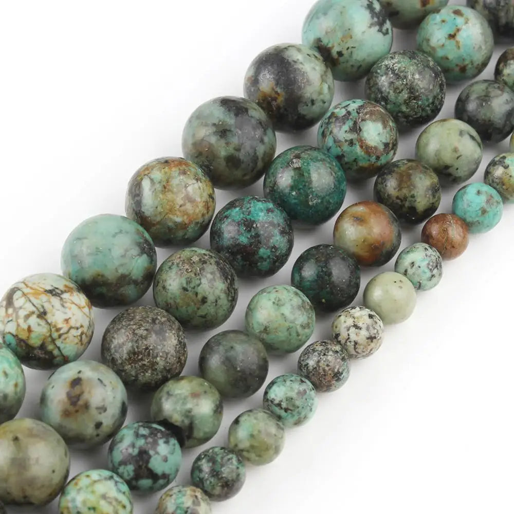 Natural Turquoises Howlite Stone Sediment Jaspers Round Loose DIY Beads for Jewelry Making Christmas Gift Bracelets 15'' 4-12mm