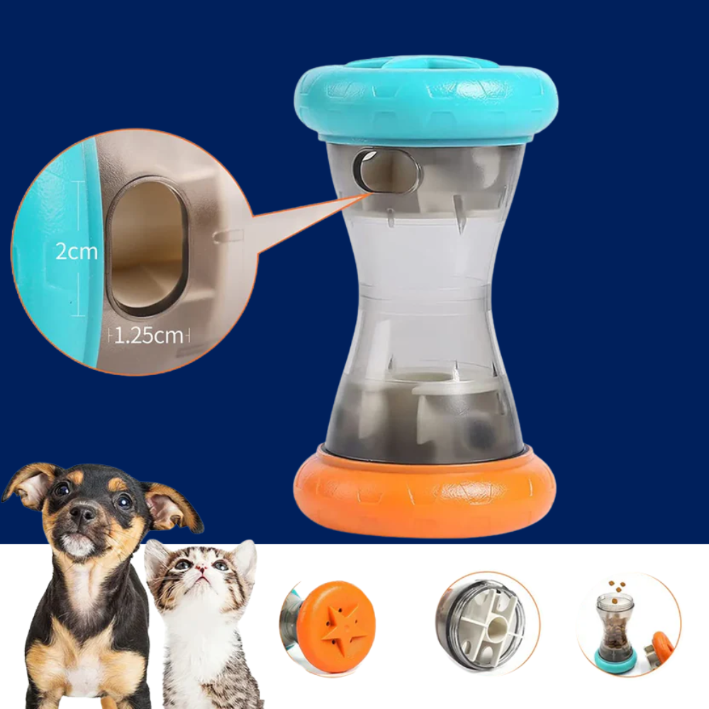 Interactive Dumbbell Food Dispensing Puzzle Toy – Durable Treat Ball for Dogs & Cats