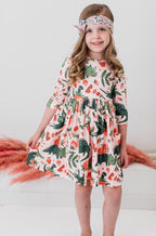 Hear Me Roar 3/4 Sleeve Pocket Twirl Dress