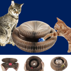 Magic Cat Scratch Toy with Ball – Round Corrugated Claw Board Toy