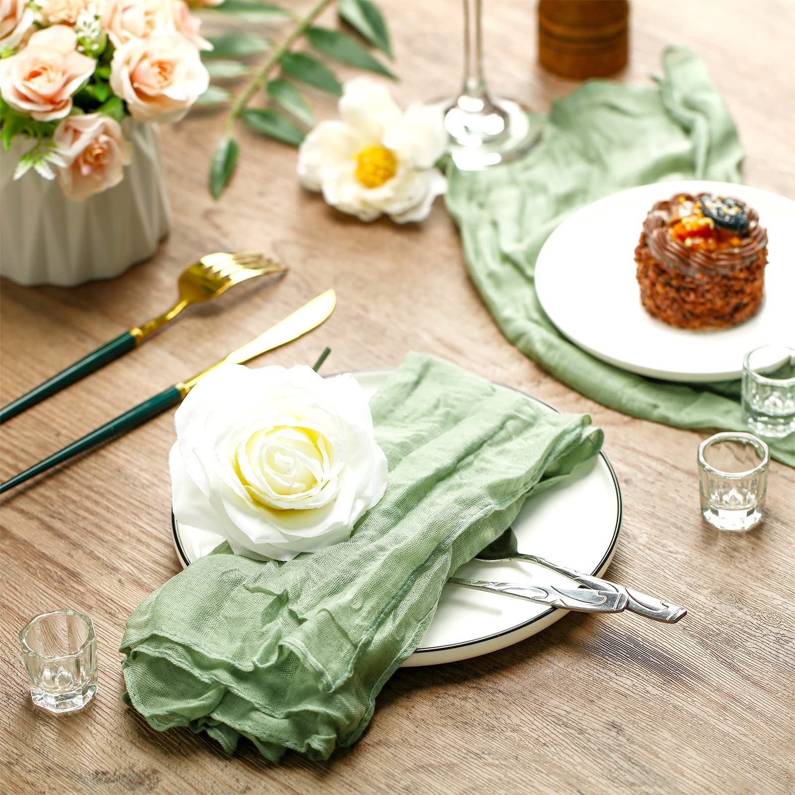 Gauze Table Runner Dinning  Decoration 90*300CM Rustic Country Boho Beach Wedding Party Table Decor Christmas Table Runners