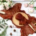Gauze Table Runner Dinning  Decoration 90*300CM Rustic Country Boho Beach Wedding Party Table Decor Christmas Table Runners