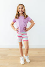 Pastel Stripes Twirl Shorts