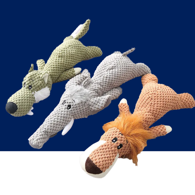 Plush Cartoon Dog Toy – Squeaky Chew Toy for Small Dogs, Teeth Grinding & Fun Playtime