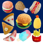 Squeaky Ice Cream, Fries & Hamburger Plush Toy Set