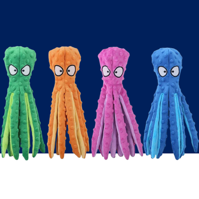 Plush Octopus Dog Toy – Bite Resistant, Squeaky & Interactive