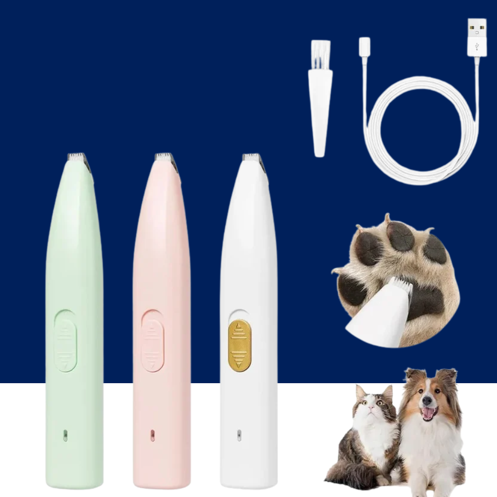 Rechargeable Dog Paw Trimmer with LED Light and Quiet Motor