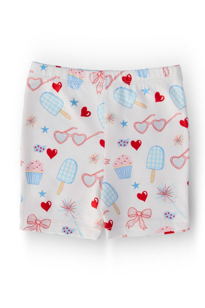 Red, White & Sweet Twirl Shorts