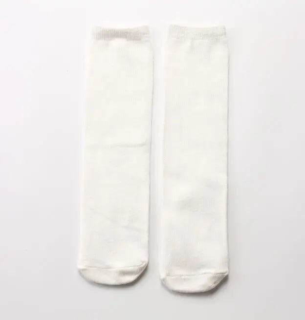 About 28 cm Knee High Socks Kids Boys Girls Socks for School Uniform Children White Socks Student Black  toddler girl socks