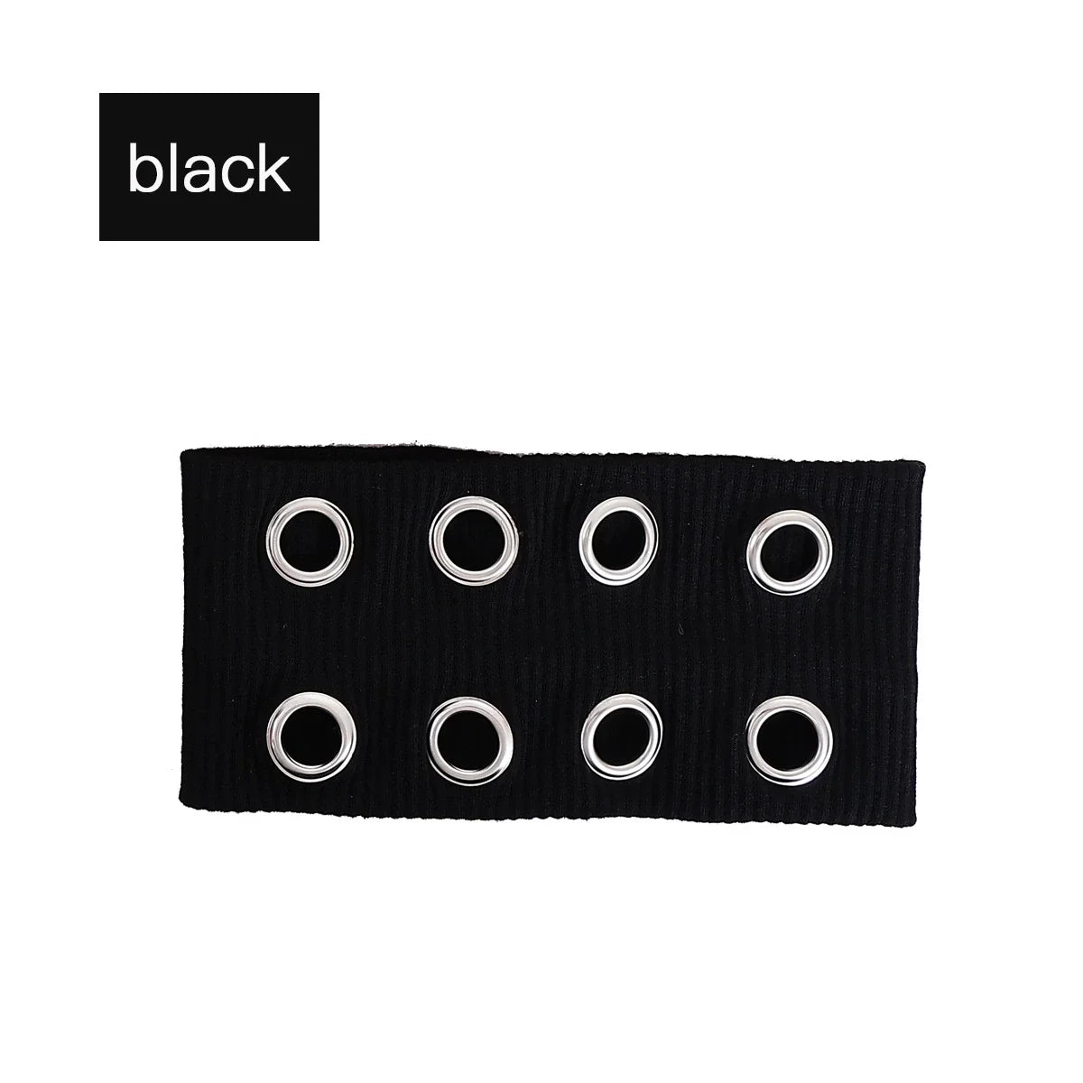 Punk Girl Hollowed Out Eyelets Wide Elastic Headband Stretchy Metal Rock Steampunk for Sports Headbands Hair Accessories