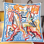 Brand Silk Scarves Colour Horse 100% Silk Scarf Women Shawls Luxury Design Hijab Scarf Fashion Square Scarves Neckerchief