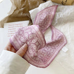 Cashew flower silk scarf double-sided printed for Women, Lightweight Versatile Bandana Style, Daily Office Party Vacation Boho